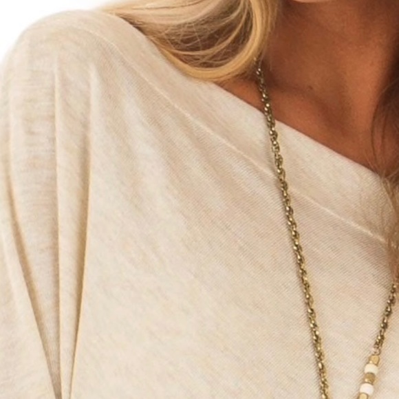 Off Shoulder Top in Oatmeal - Picture 3 of 3
